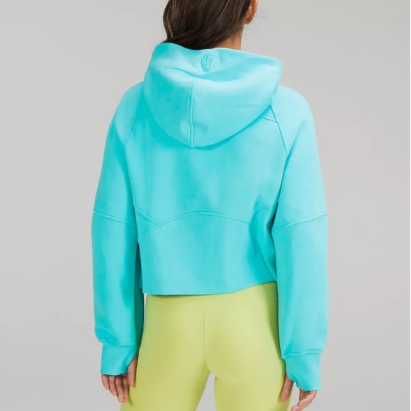 Lululemon ELECTRIC TURQUOISE M/L Scuba Oversized Half-Zip Hoodie - Picture 5 of 8